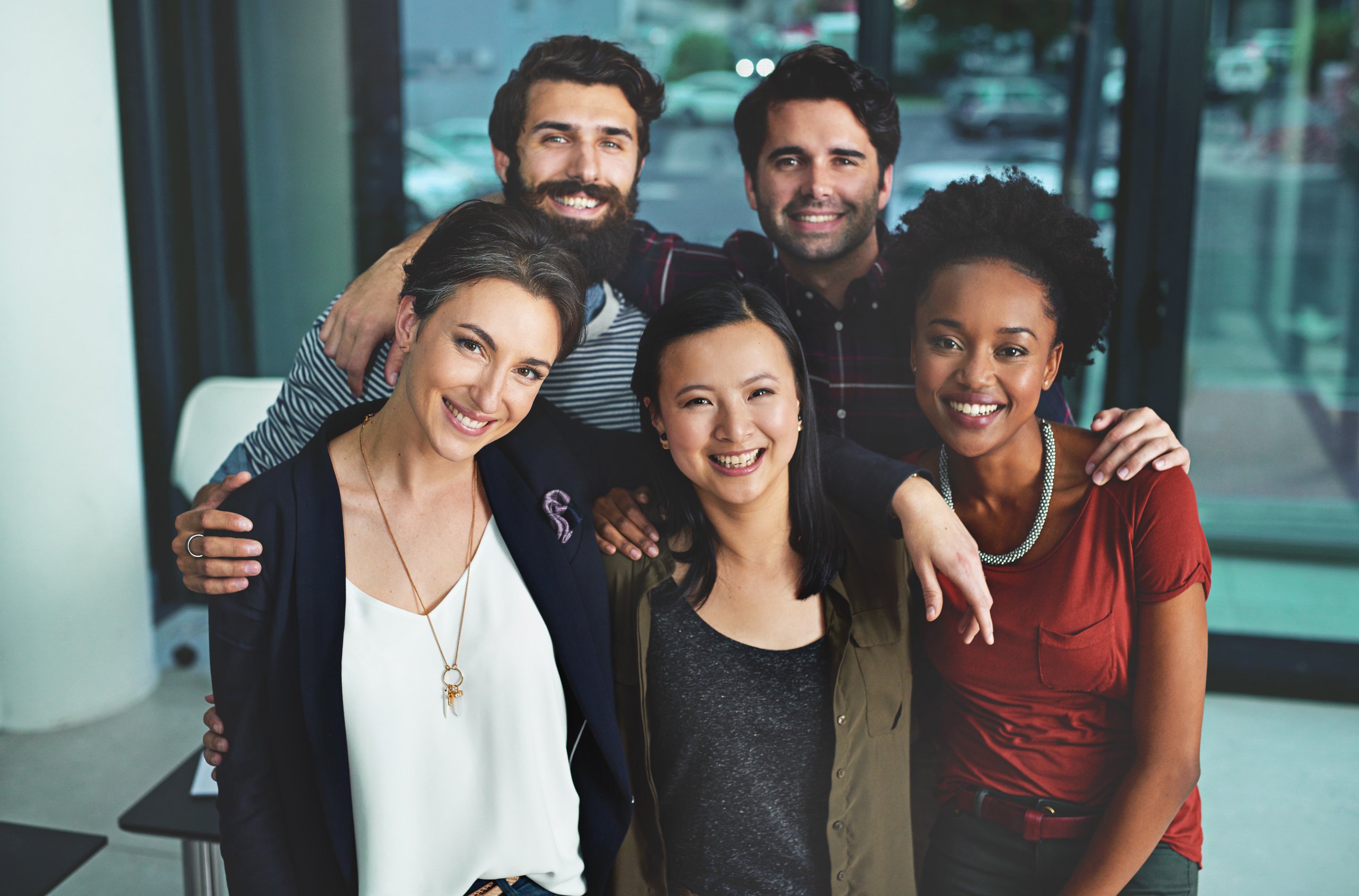 a group of people posing for a photo