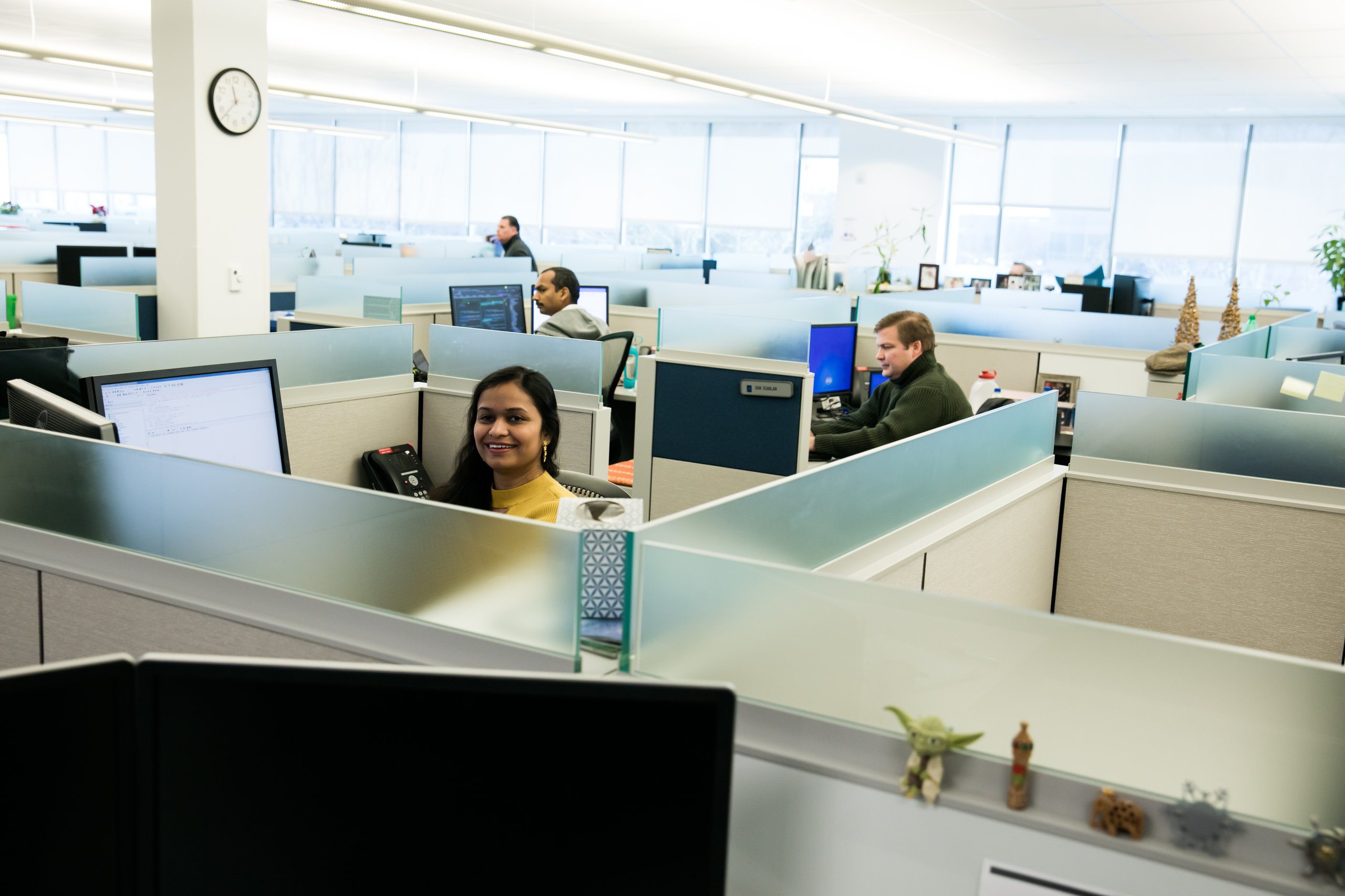 People working in the office cubicles