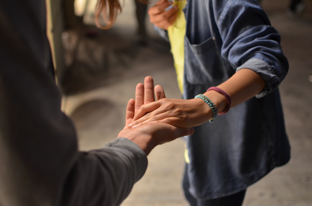 a person holding their hands