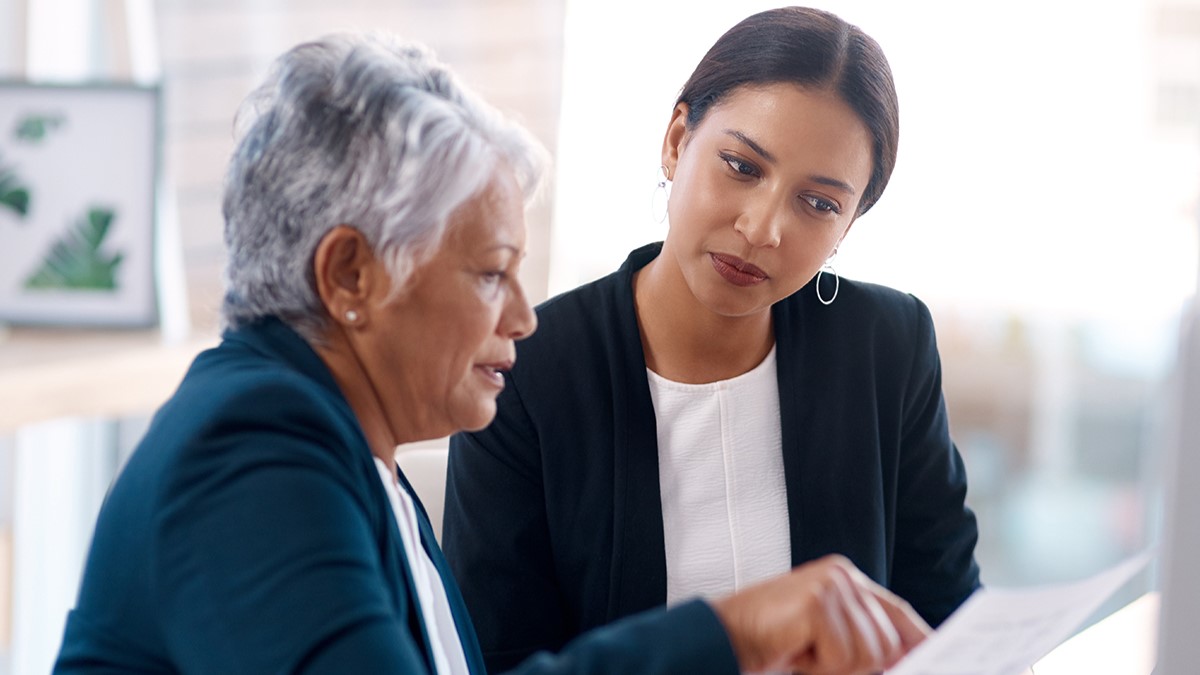 a woman looking at a woman