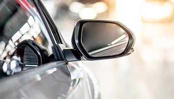 a side mirror of a car