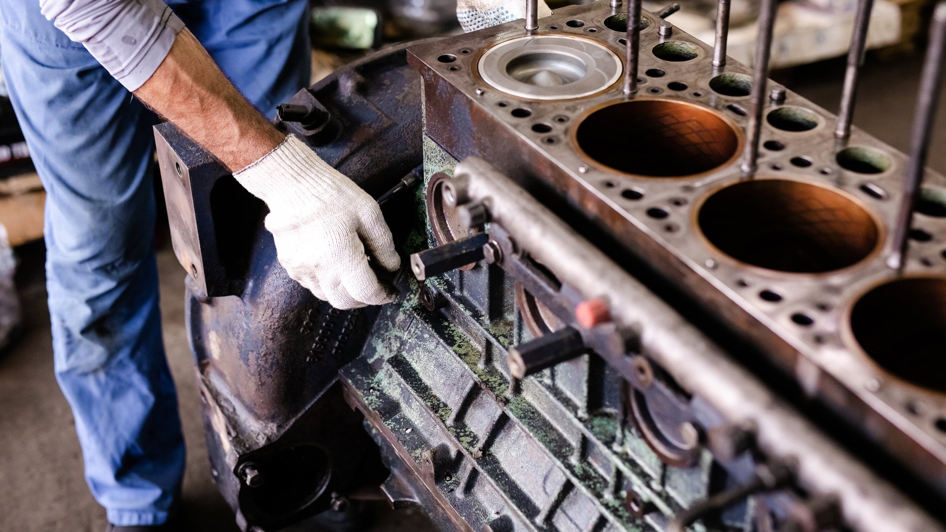 a person working on a machine