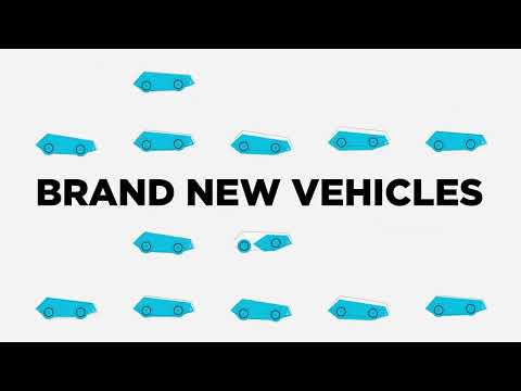 a group of blue cars