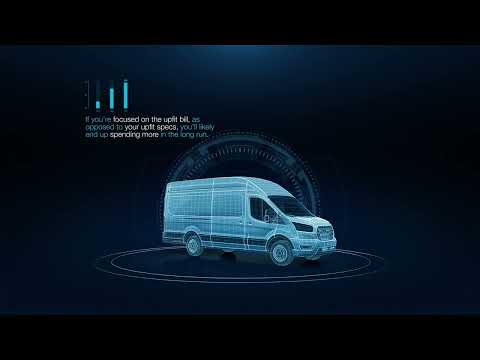 a white van with blue lines and text