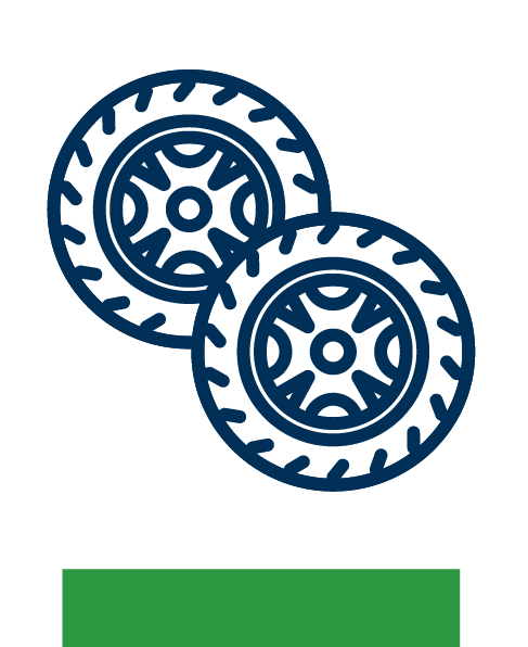 a blue and green logo