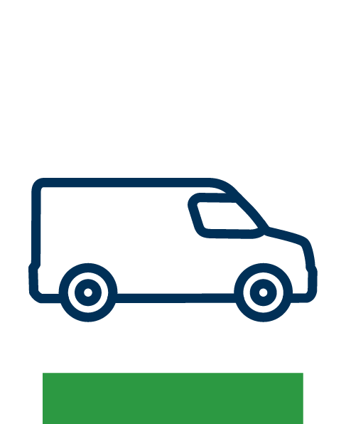 a blue and green outline of a van