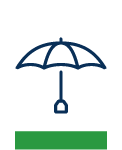 a blue and green umbrella