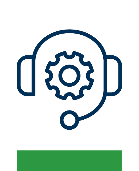 a gear inside of a customer support headset