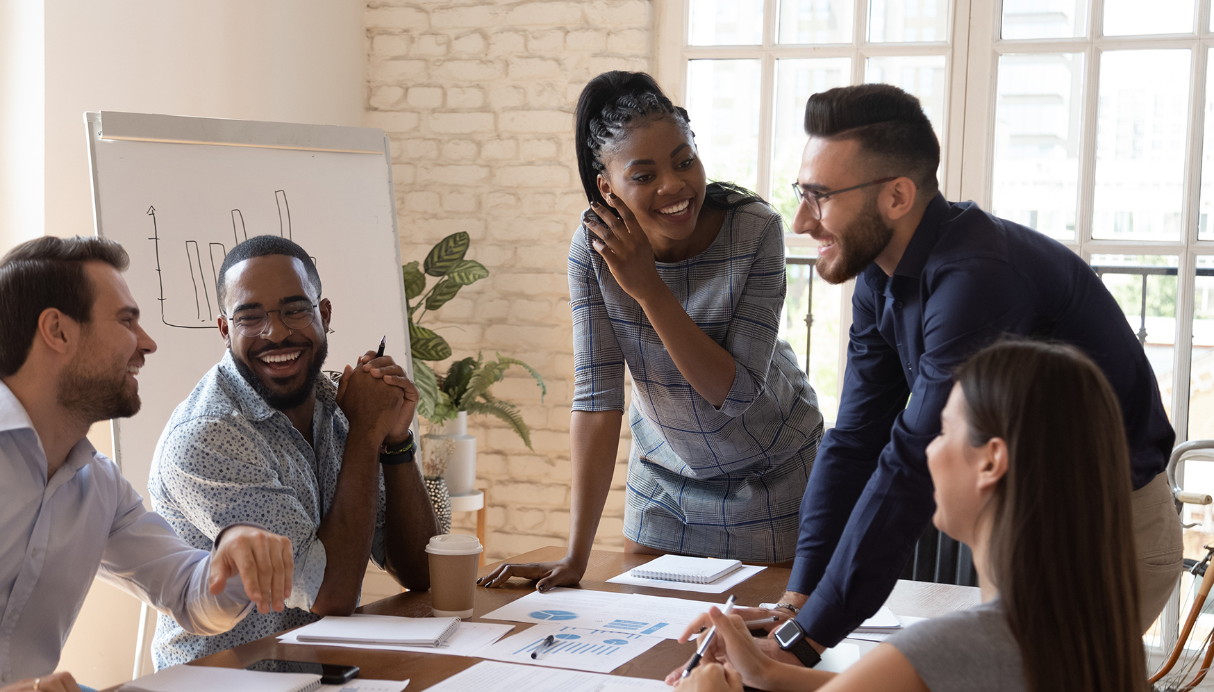 a group of people around a table