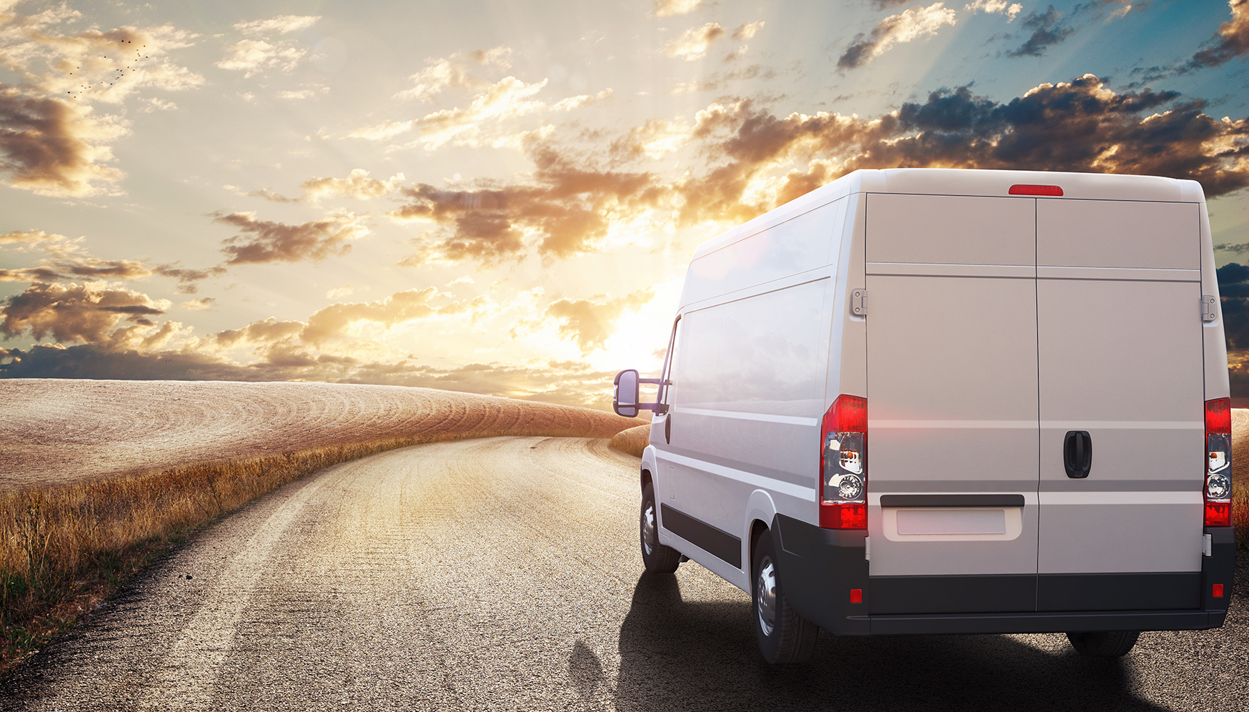 a white van on a road