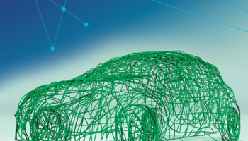 A vehicle shape made up of vines