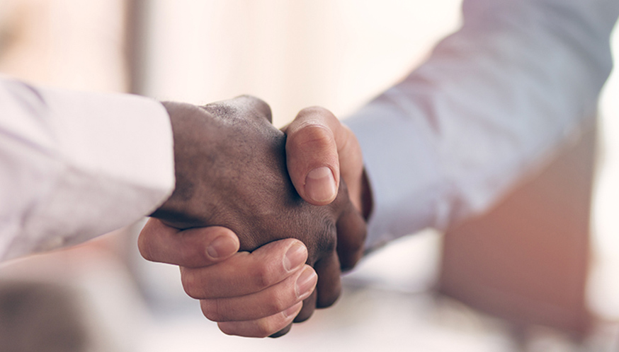 close-up of hands shaking