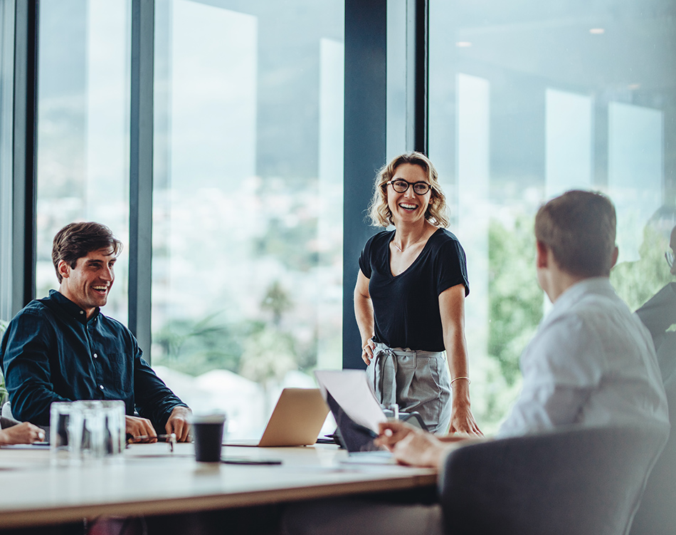 a group of people around a table