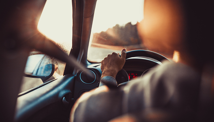 a person driving a car