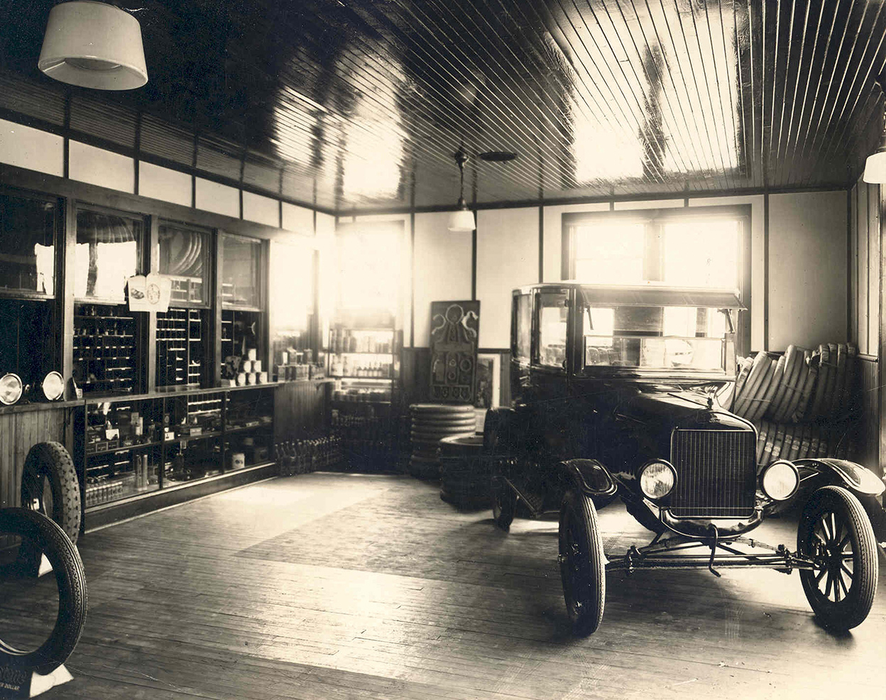 an old car in a room