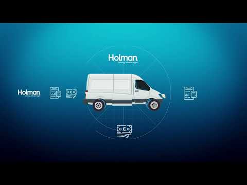 a white van with blue background