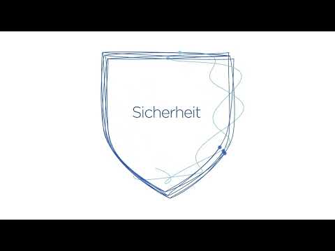 a blue line drawing of a shield