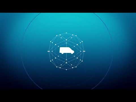 a white car in a circle with dots and lines