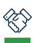 a handshake with a green rectangle
