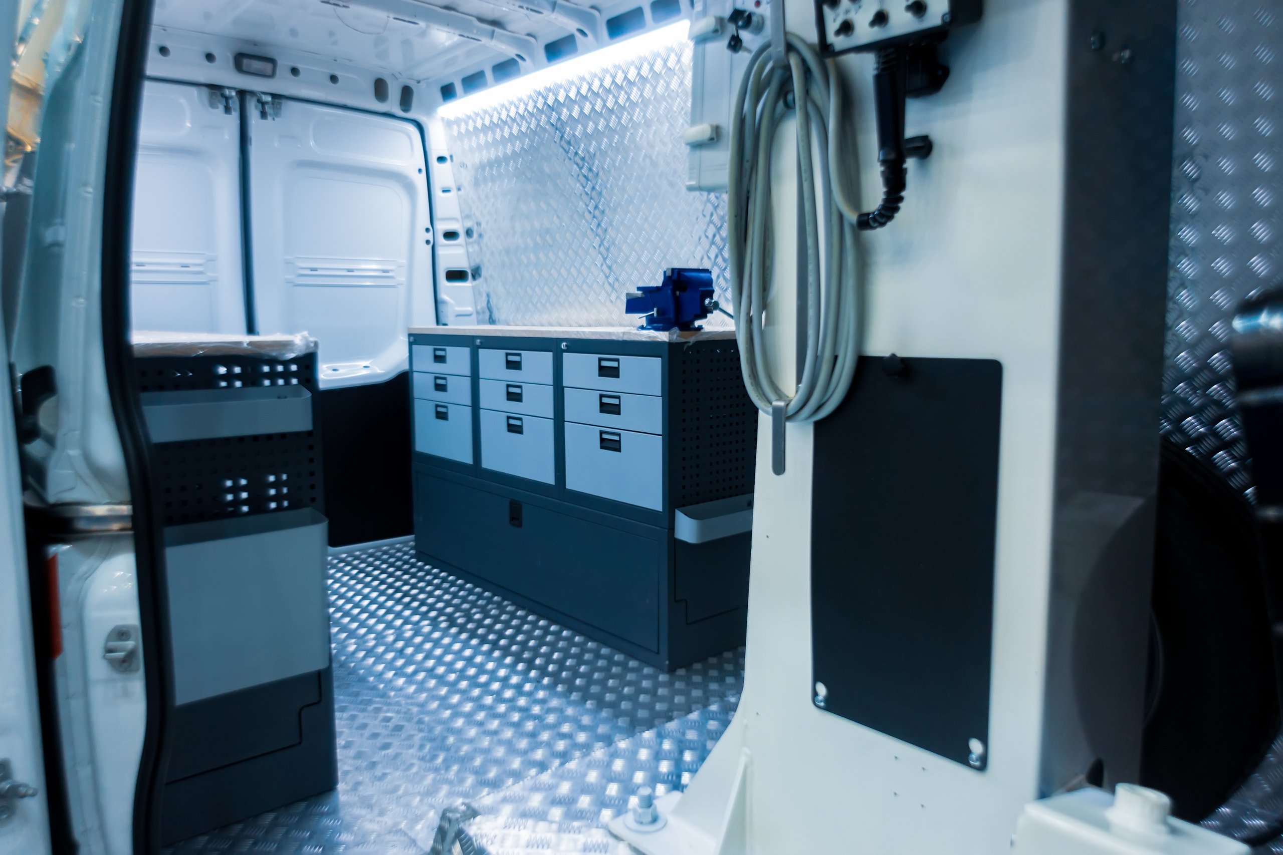 the back of a work van