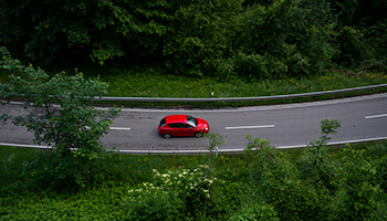 A car driving on a road
