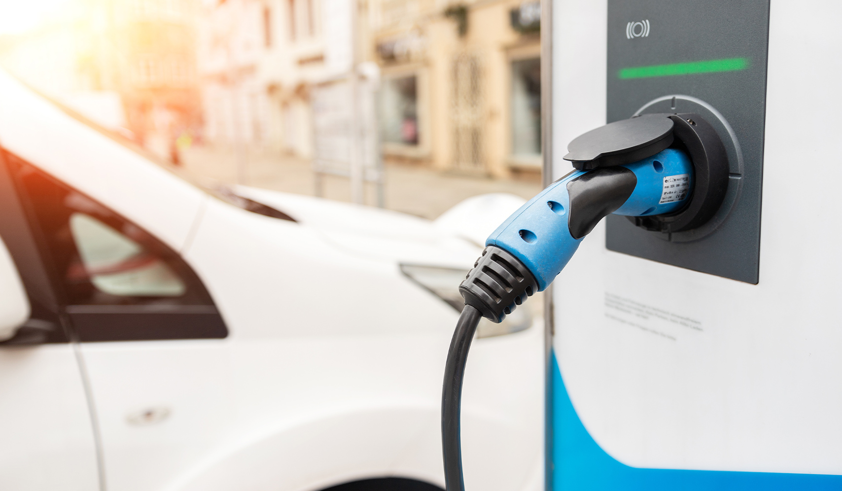 a close up of a charging station