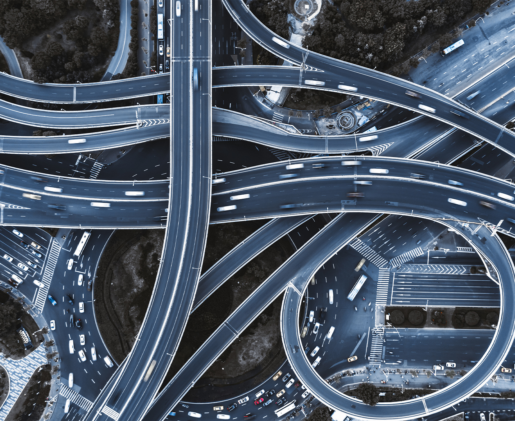 a aerial view of a highway