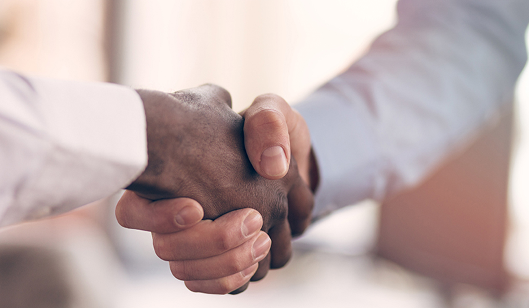 close-up of hands shaking