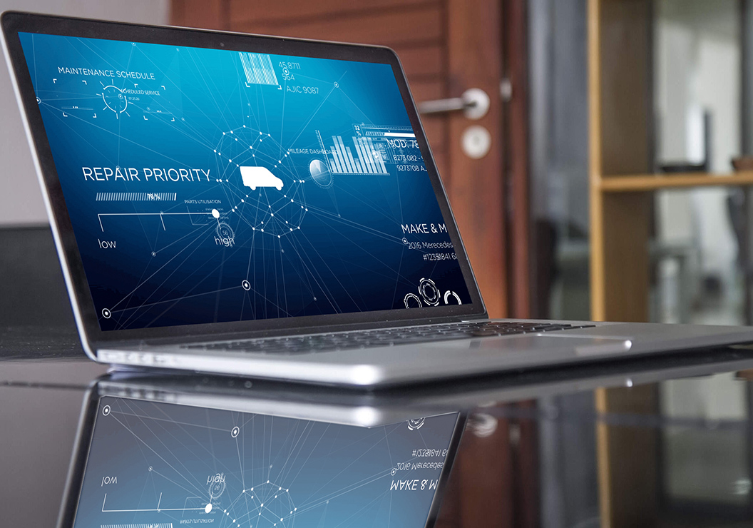 a laptop on a table