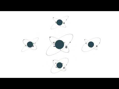 a group of circles with connected circles