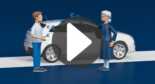 a man and woman standing next to a car