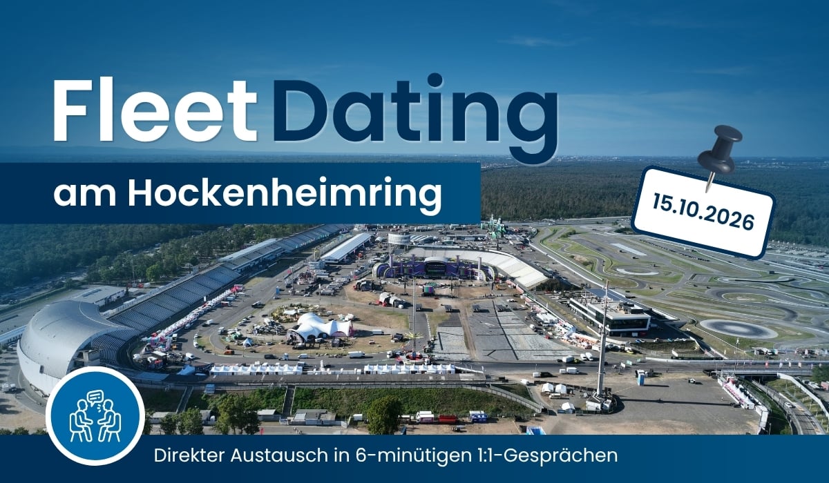 FleetDating am Hockenheimring am 15.10.2026. Holman ist vor Ort und bietet 6‑minütige 1:1‑Gespräche für Fuhrparkverantwortliche und Mobilitätsentscheider.