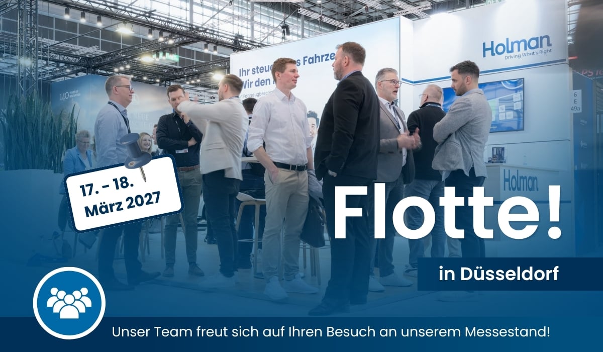 Holman auf der Flotte! in Düsseldorf, einer Fachmesse für Fuhrparkmanagement und betriebliche Mobilität.