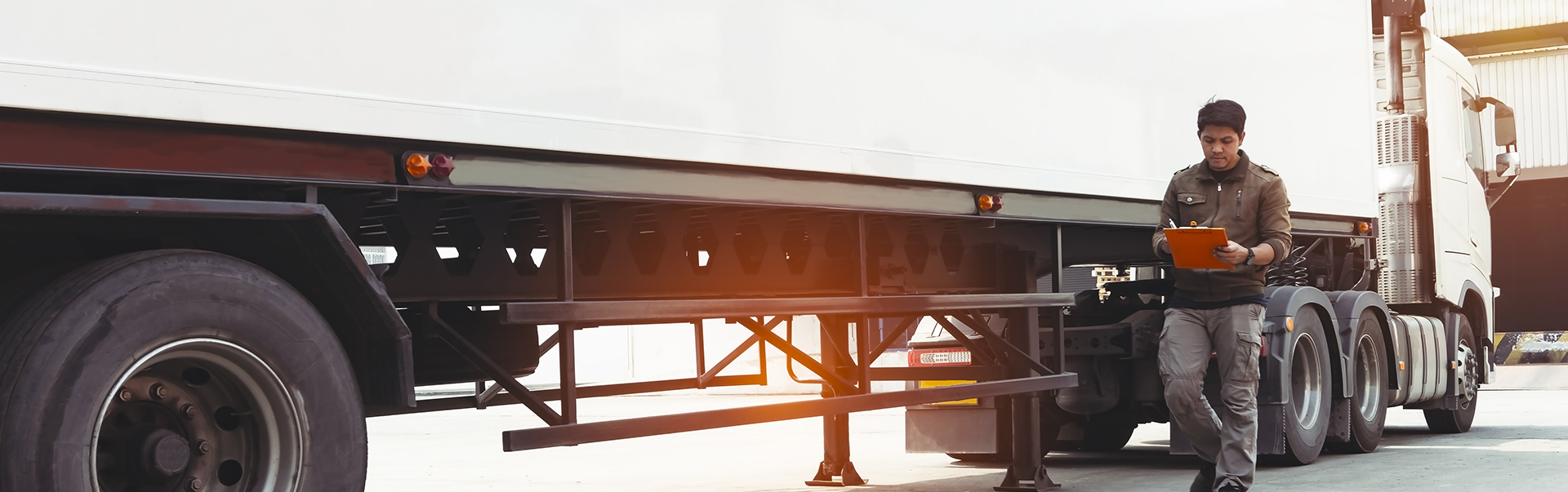 a truck with a trailer