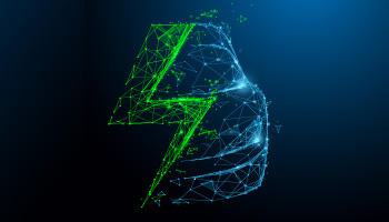 a green and blue lightning bolt