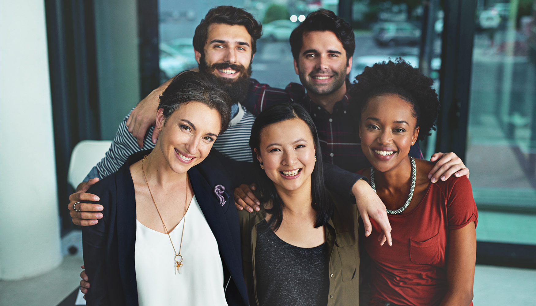 a group of people posing for a photo