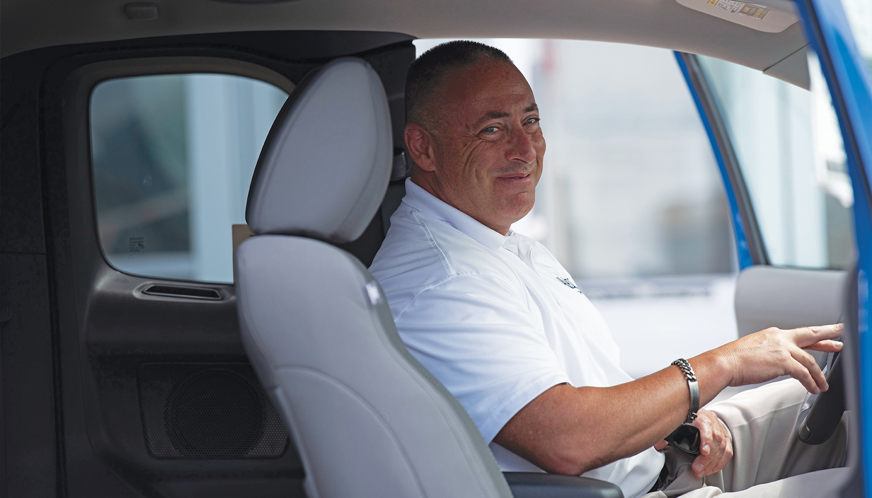 a man in a white shirt