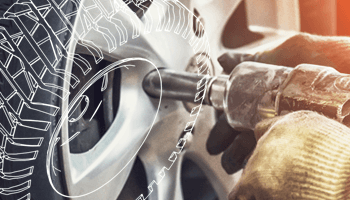 A close up of a tyre