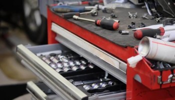 An auto technician's tool box