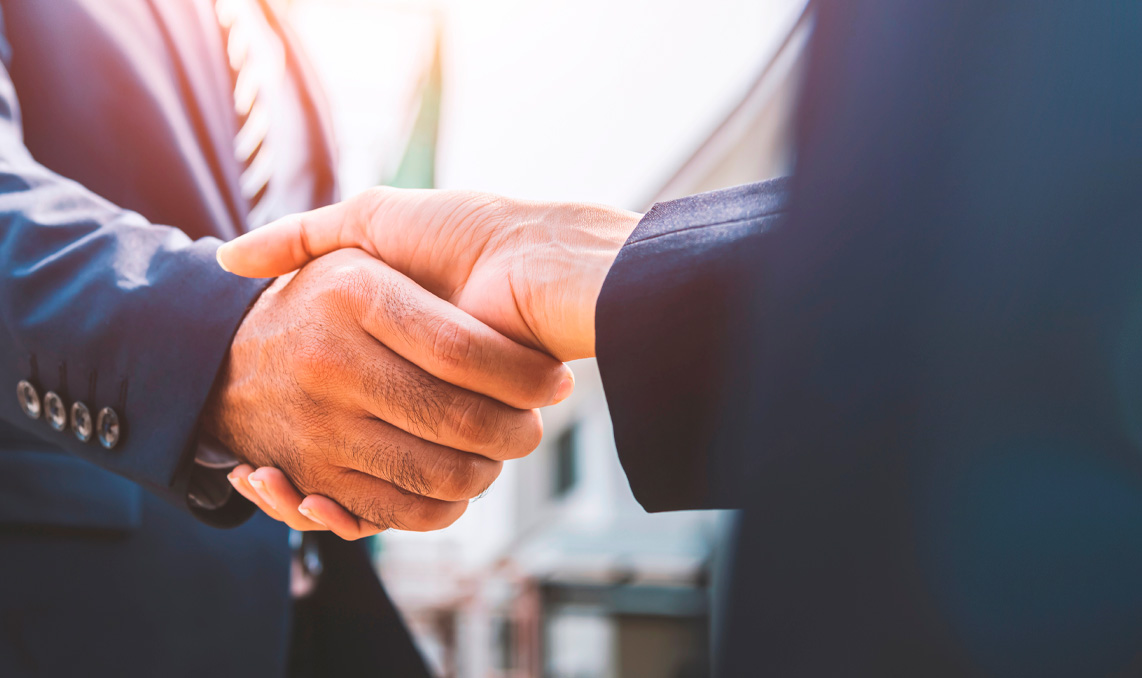 Two people shaking hands