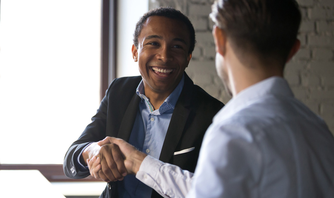 Two men shaking hands