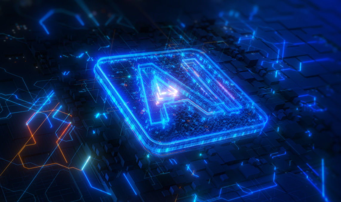 The letter AI in a digitalized block