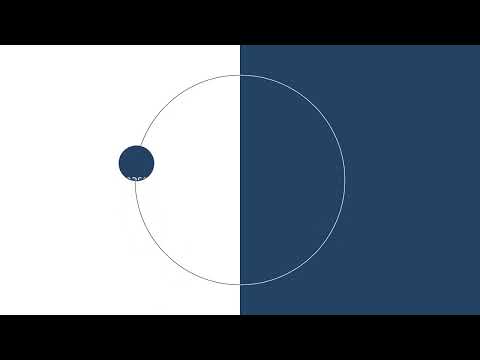 a blue and white circle