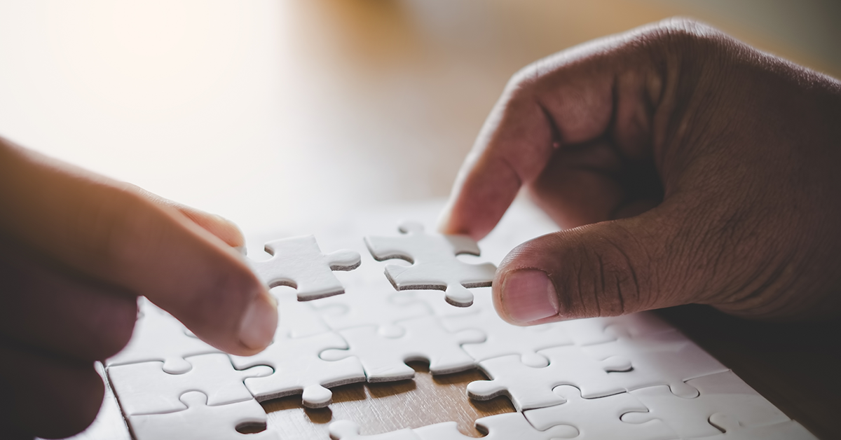 a close up of a puzzle