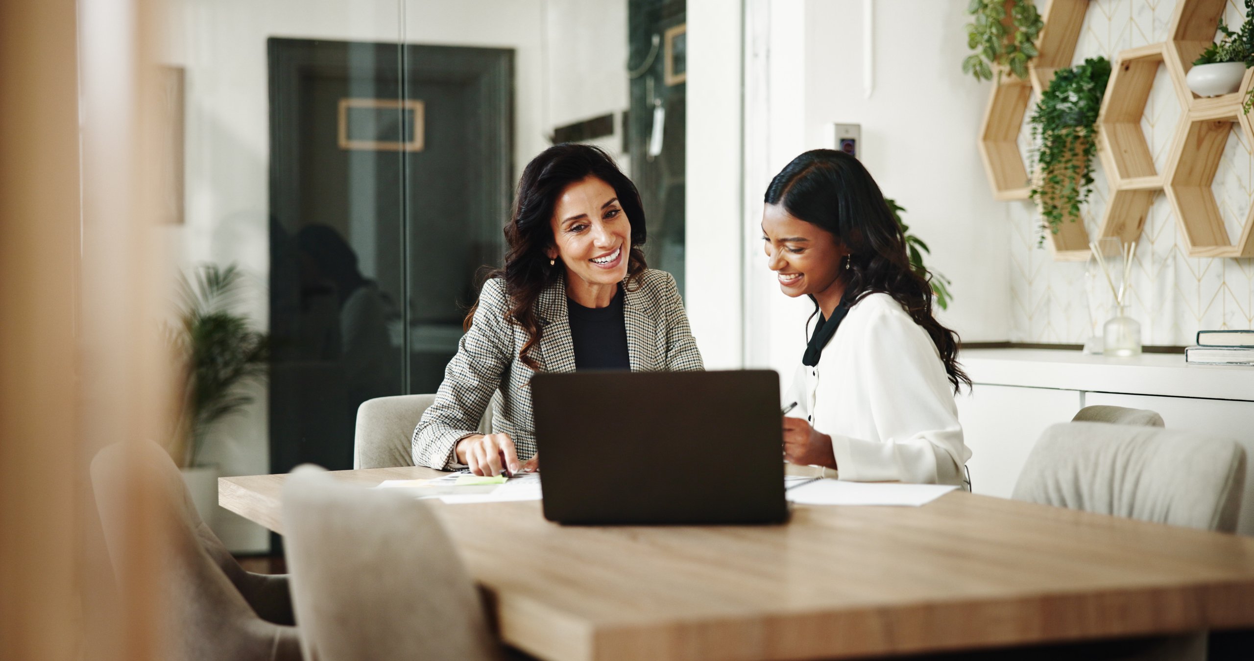 Two business women in a meeting