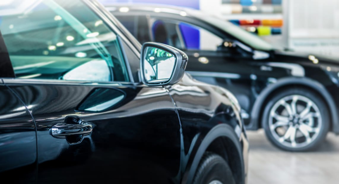 close up of a black car