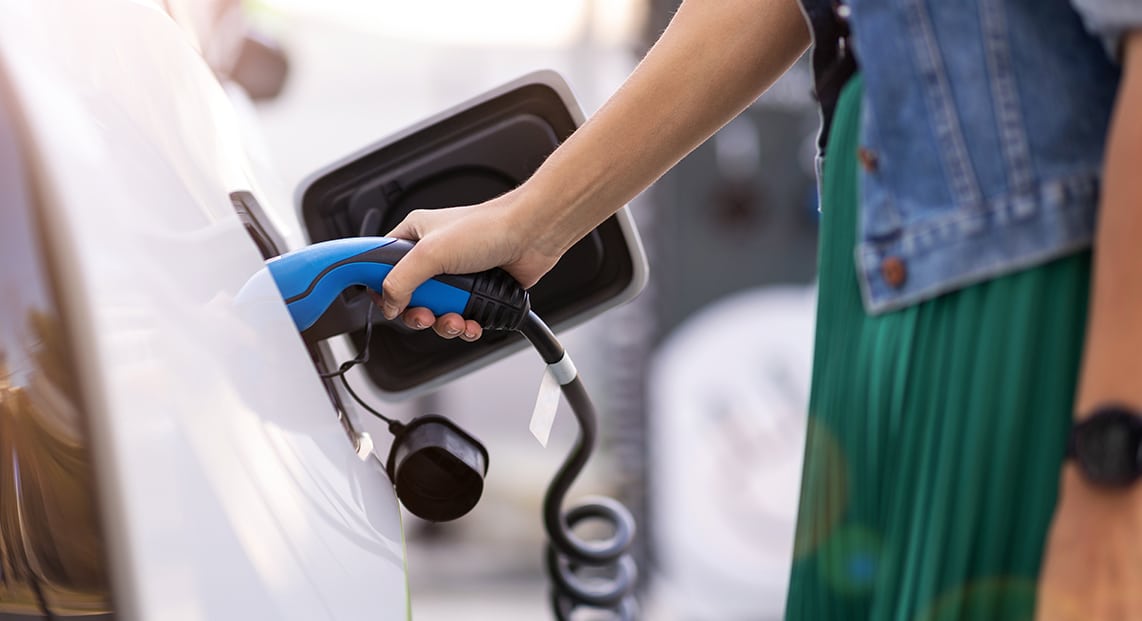 a person holding a charging station
