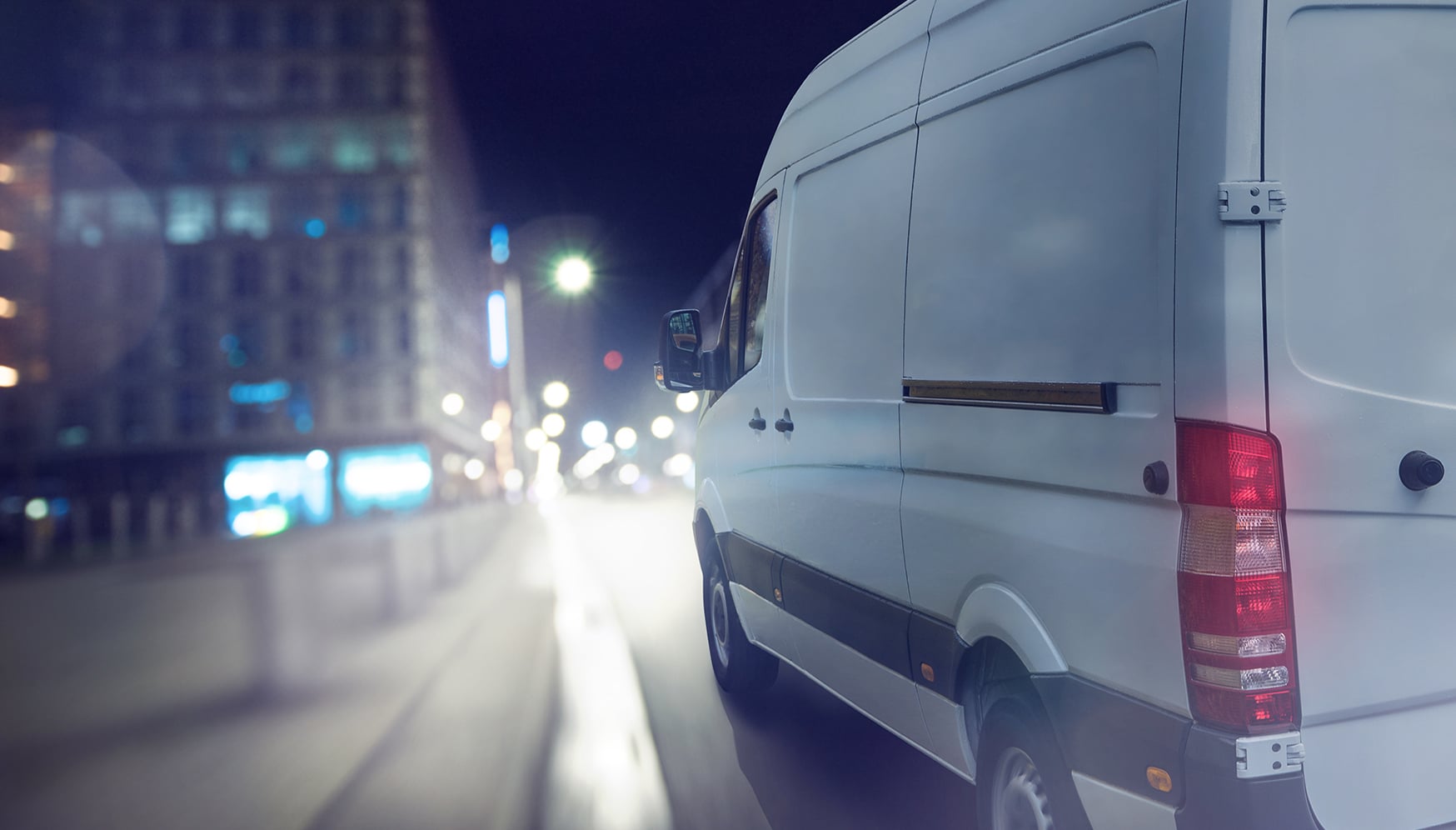 a white van on a street