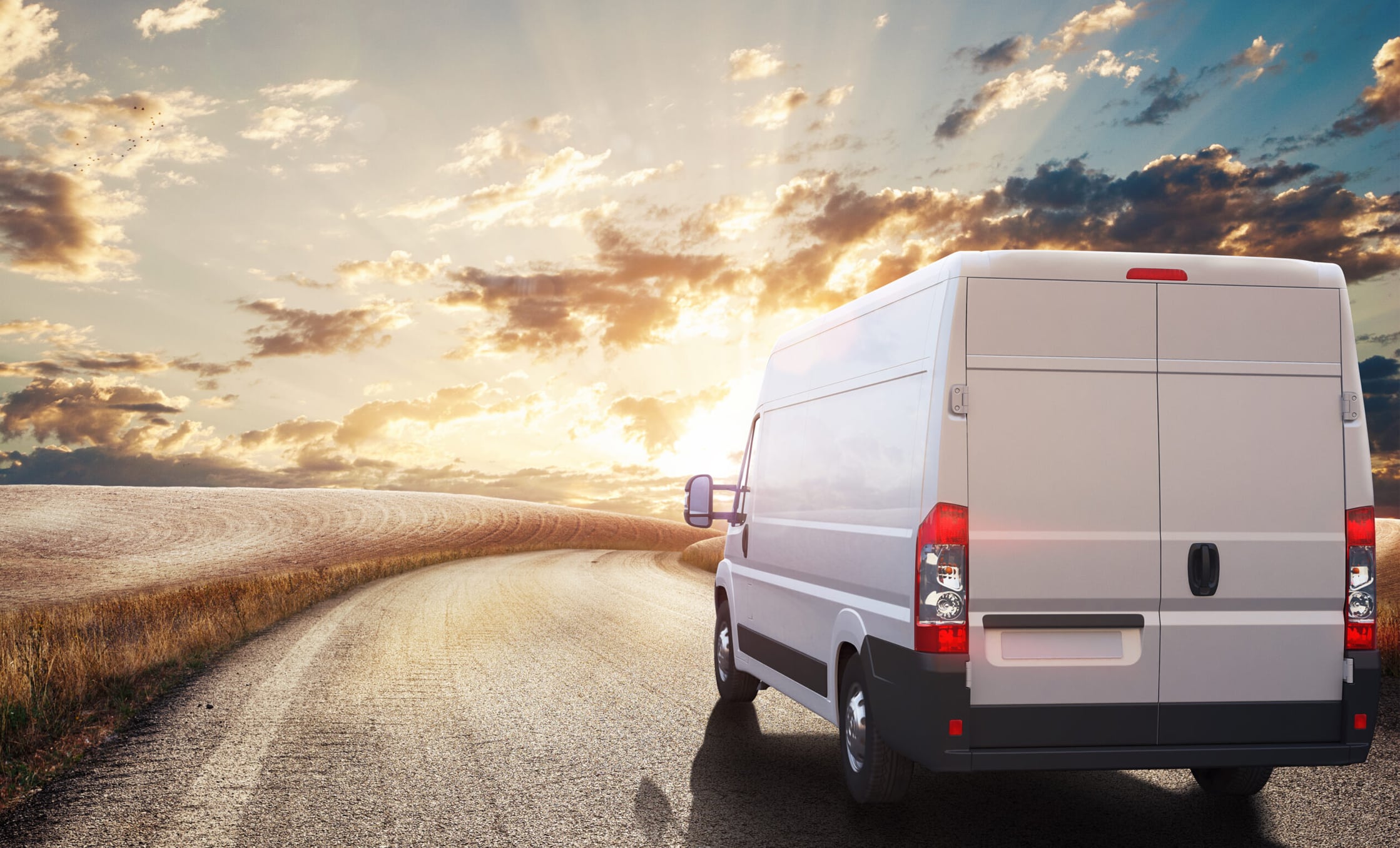 a white van on a road