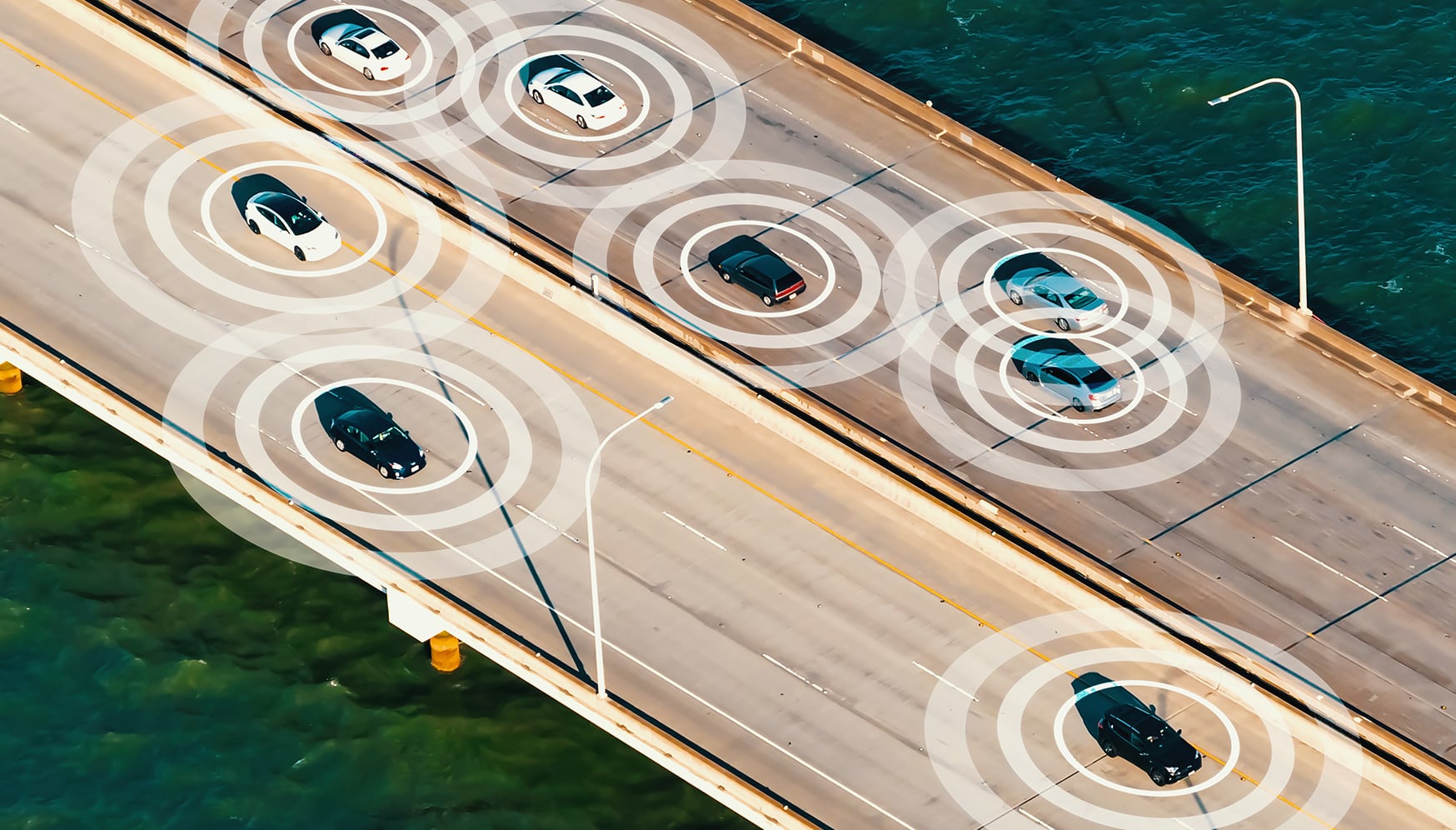 cars on a bridge with cars on it